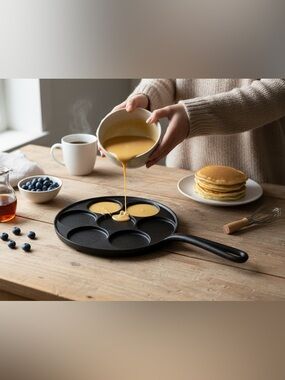 Vintage Cast Iron Dollar Pancake Plett Pan Unbranded‎ Scandinavian Style Fry